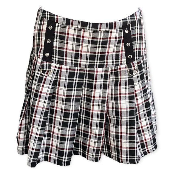 Hot Topic Skirts Hot Topic Black White Red Plaid Skirt Goth Punk